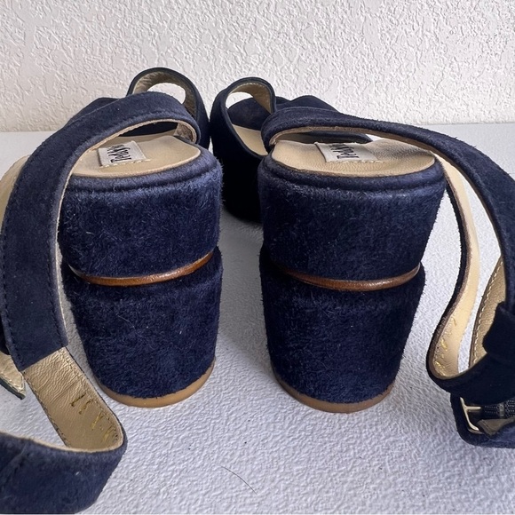 Ted & Muffy suede heels ankle strap blue size 37 - Picture 5 of 9